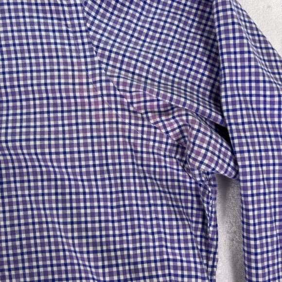 Polo Ralph Lauren Poplin Shirt Mens XL Purple Blue Round Hem Cotton Button Up - Picture 11 of 14